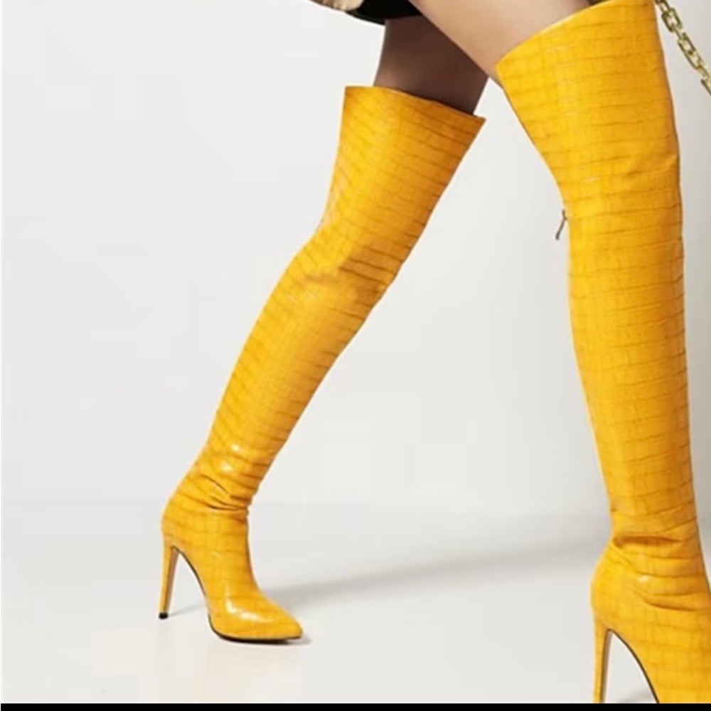 Light in the Box Women’s Boots Heels Daily Over the Knee Yellow Size 39 US 8